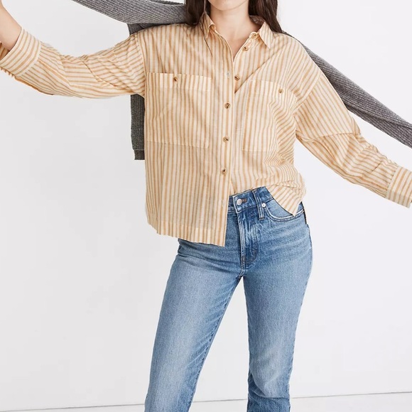 Madewell | Boxy Workwear Shirt in Stripe - Picture 8 of 8